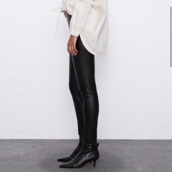 Zara Faux Leather Leggings - Picture 4 of 7